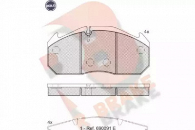 R BRAKE rb1040g -  Комплект тормозных колодок, дисковый тормоз
